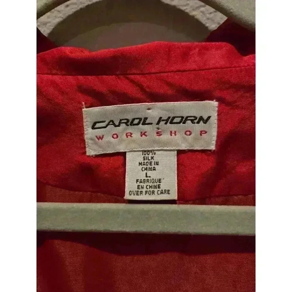 Carol Horn Workshop Women's Red Silk Blazer Size L Business Holiday - Picture 7 of 8